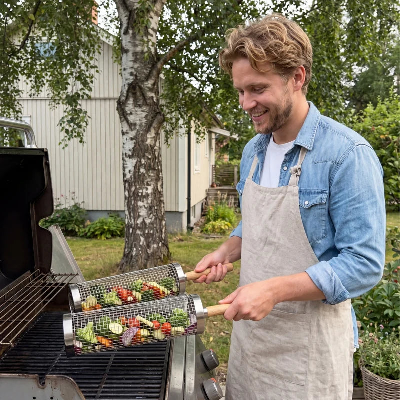 Panier à griller roulant