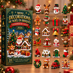 ⏳ Dernier jour pour économiser 49 % – 🎄 Calendrier de l'Avent 24 jours de mini-décorations de Noël | 24 modèles festifs uniques à construire, avec attache pour les suspendre — parfaits pour décorer le sapin, les couronnes et la déco de Noël 🧱