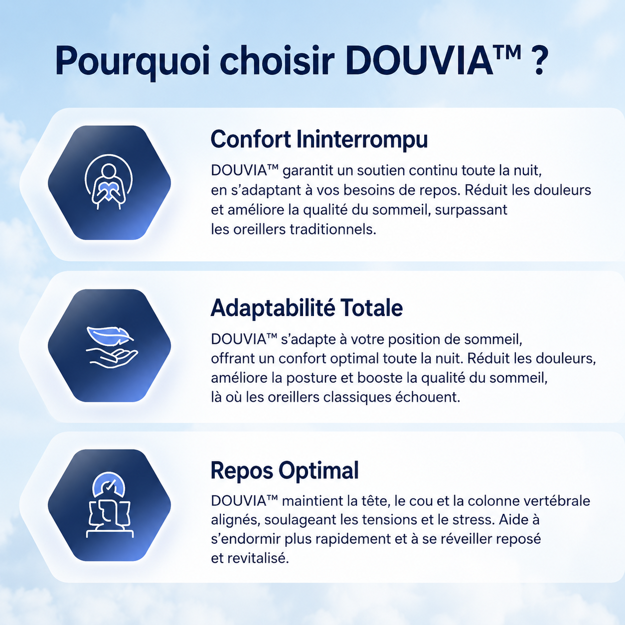 L’oreiller DeepRest transforme les nuits agitées en un sommeil profond et sans douleur — satisfait ou remboursé.