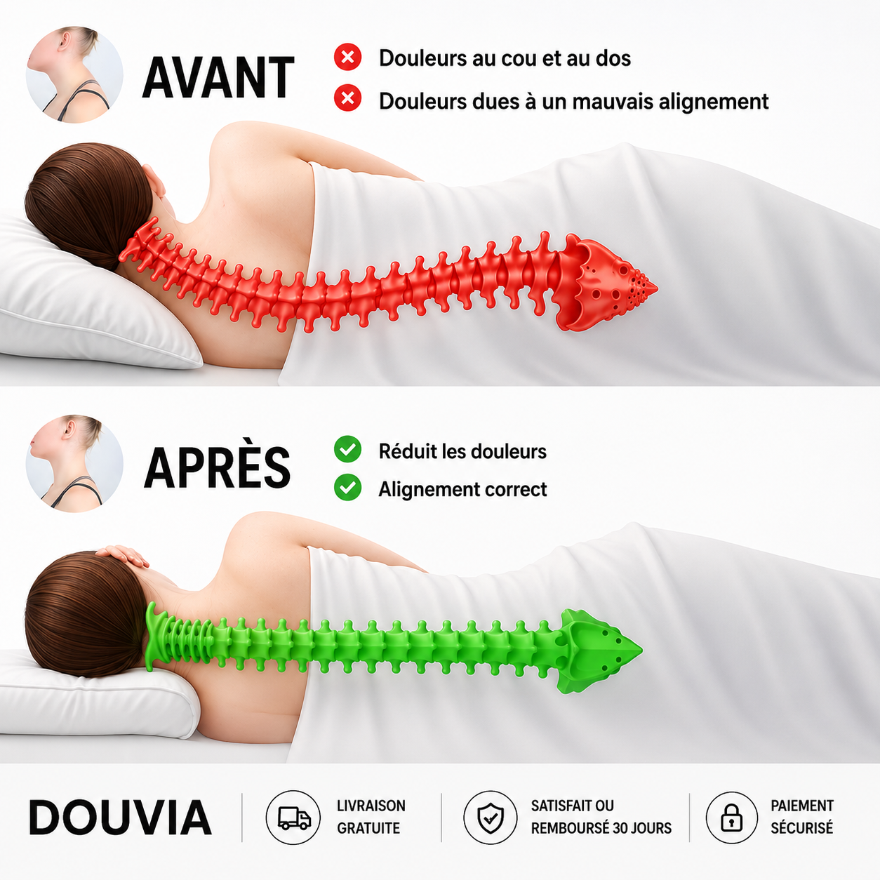 L’oreiller DeepRest transforme les nuits agitées en un sommeil profond et sans douleur — satisfait ou remboursé.