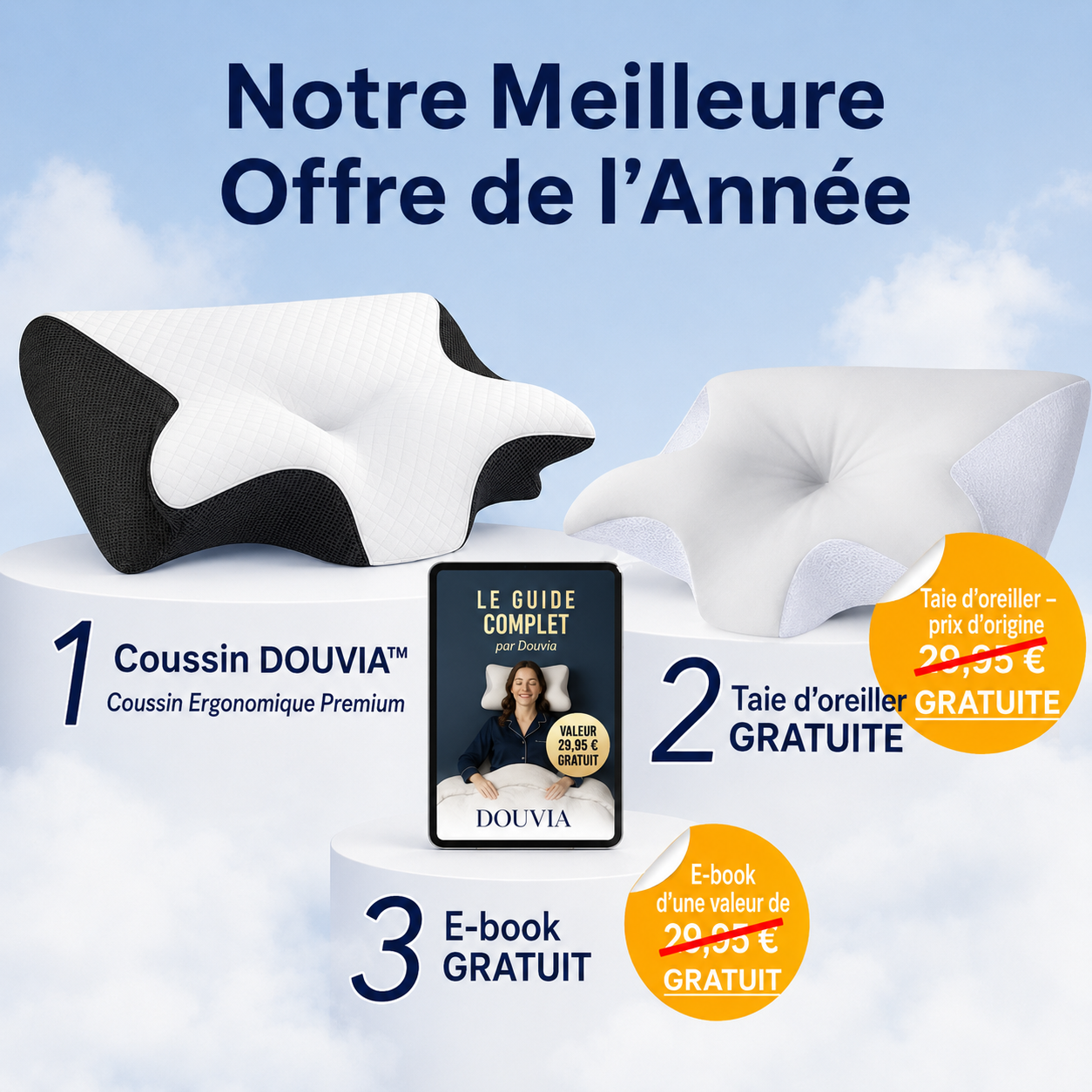 L’oreiller DeepRest transforme les nuits agitées en un sommeil profond et sans douleur — satisfait ou remboursé.