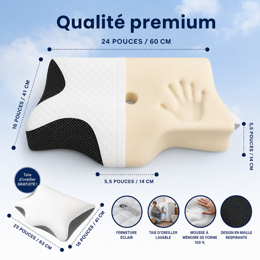 L’oreiller DeepRest transforme les nuits agitées en un sommeil profond et sans douleur — satisfait ou remboursé.
