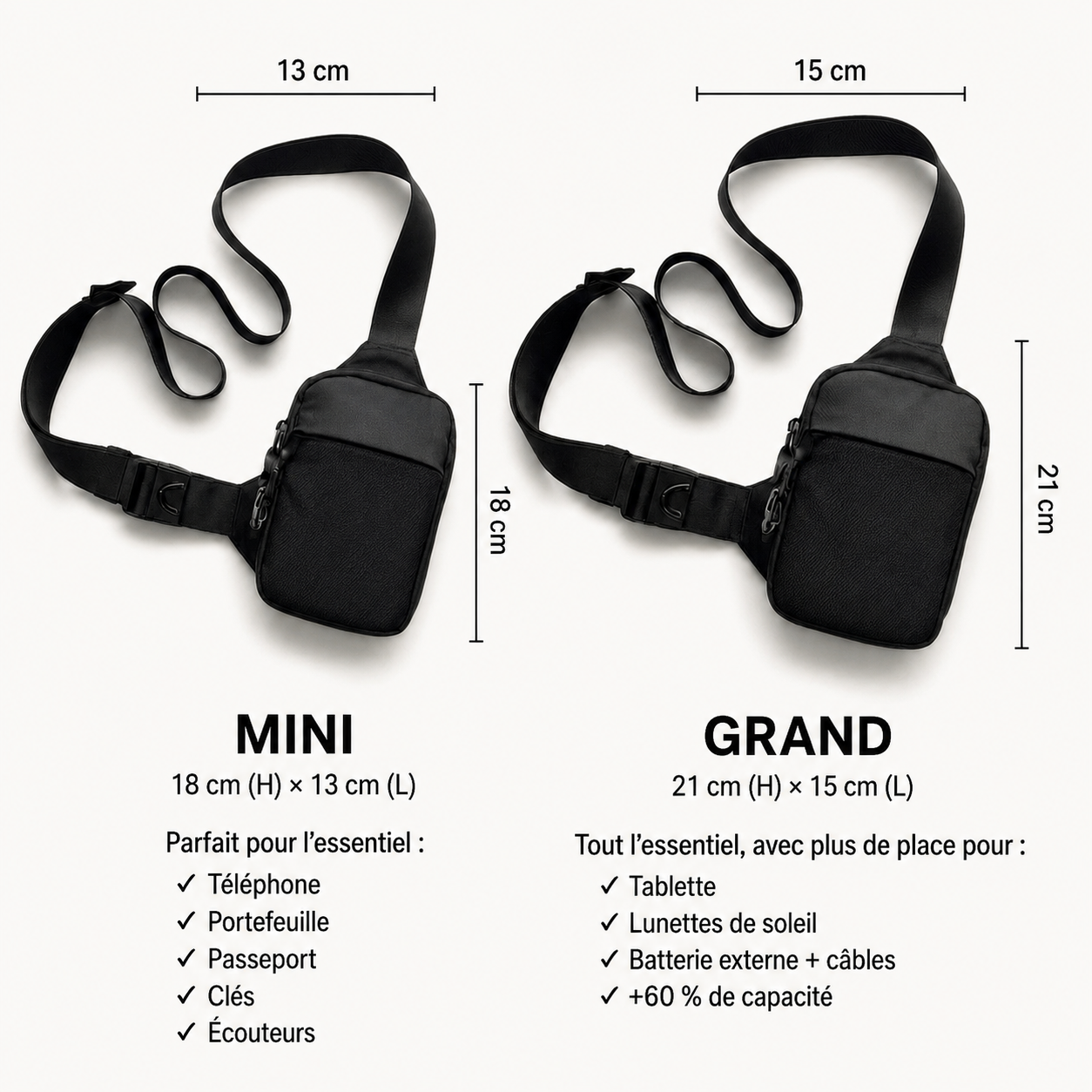 Sac bandoulière de voyage