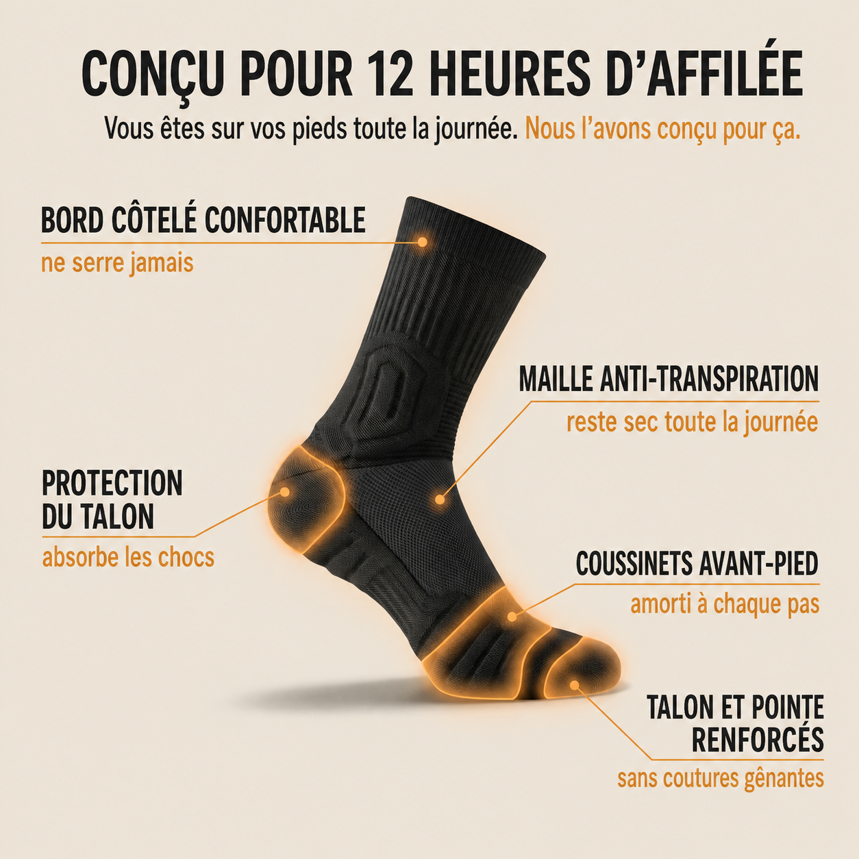 Chaussettes de Travail StepShield™