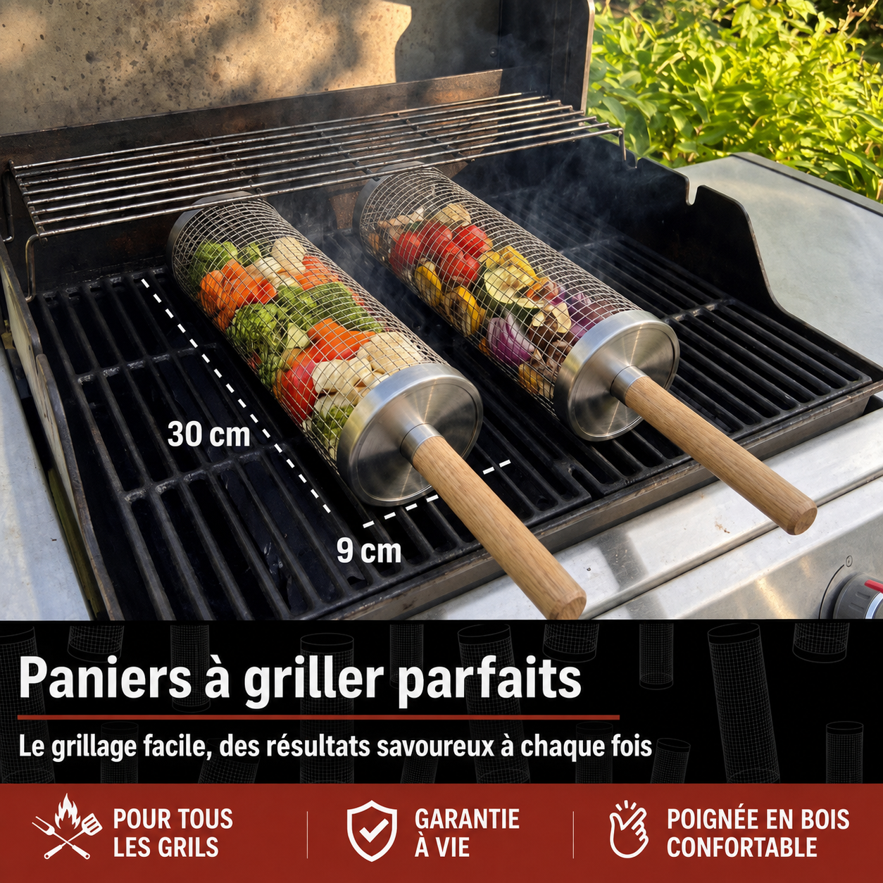 Panier à griller roulant