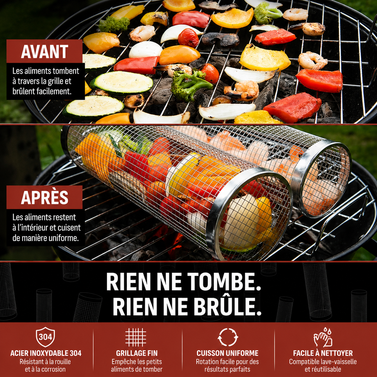 Panier à griller roulant