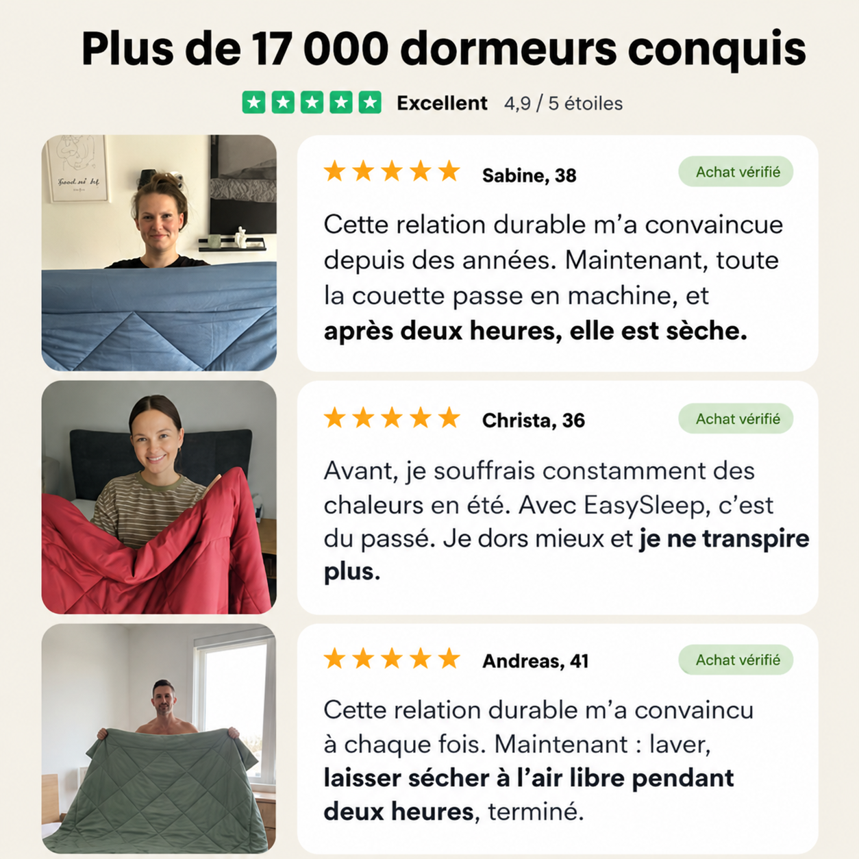 Couette Vitasoin® – La couette 2-en-1 à séchage rapide qui rend le linge de lit superflu.